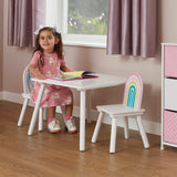 Children's Unicorn Wood Table and 2 Chairs Set | White | 2 Years +