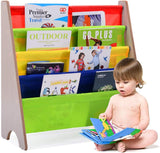 Montessori 4 Tier Sling BookCase | Childrens Bookcase | Kids Bookshelf | 2 Colours
