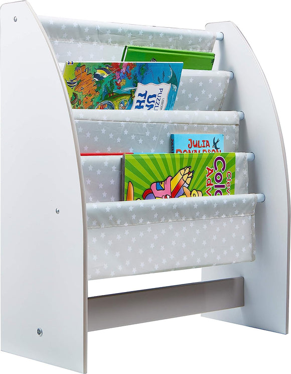 White “Starry Night” 4 Tier Sling BookCase | Childrens Bookcase | Kids Bookshelf