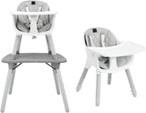 5-in-1 umwandelbarer Babyhochstuhl aus grauem Kunststoff | niedriger Stuhl | Tisch- und Stuhlset