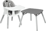 5-i-1 konvertibel barnestol i grå plast | lav stol | bord og stol sett