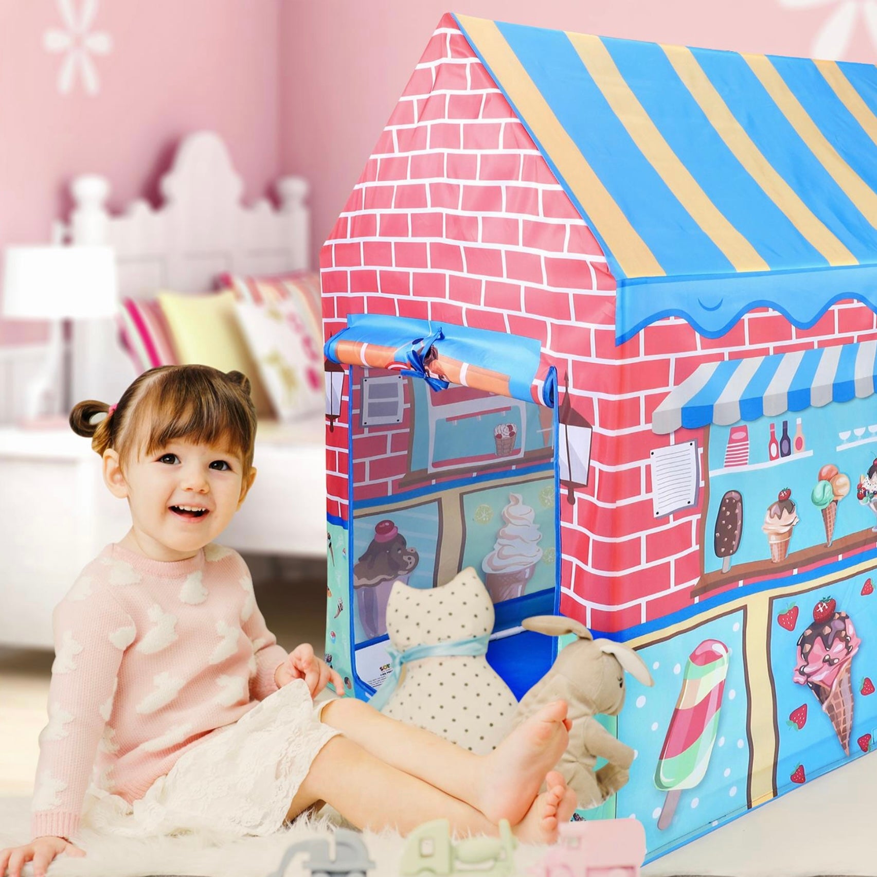 Children s Pop Up Ice Cream Parlour Play Tent Role Play Fun Den www.littlehelper