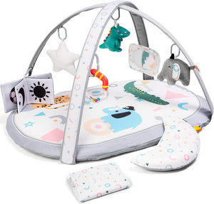 7-in-1 Five Senses Activity Baby Gym | Washable Baby Play Mat | 2 Detachable Non-Slip Mats 