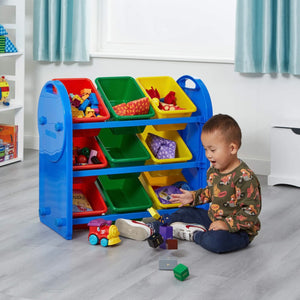 Montessori Kinderspielzeug-Aufbewahrungseinheit mit 9 Fächern | Mehrfarbig