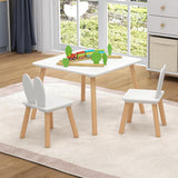 This sturdy square table & 2 chairs set comes with a lacquered top for easy cleaning with a damp cloth. 
