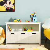 وحدة تخزين ألعاب الأطفال البيضاء 2 في 1 | خزانة تخزين | 1 رف | 3 أدراج | 2 لون