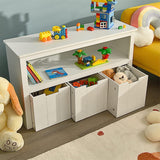 unité de rangement pour jouets d'enfants blanche 2 en 1 | Armoire de rangement | 1 étagère | 3 tiroirs | 2 couleurs