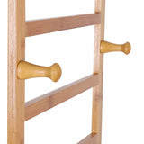 This wooden clothes rail offers a great amount of storage to hang your clothes, store your shoes on the rack and even hang your bags and hats on the hooks. 