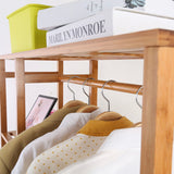 Bamboo Wood Clothes Rail | Open Clothes Rack with 6 Shelves | Natural
