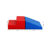 conjunto de jogo de espuma para escalada e deslizamento de 2 peças | azul e vermelho | 6m+