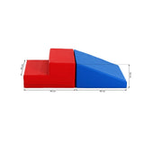 مجموعة لعب من الفوم للتسلق والانزلاق مكونة من قطعتين | الأزرق والأحمر | 6 م+