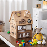 Montessori Sensory Busy Board | Lernaktivitätsspielzeug für Kleinkinder | Stauraum im Inneren
