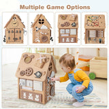 Montessori Wooden Sensory Busy Board | Learning Activity Toy for Toddlers | Storage Space