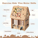 Montessori træ sensorisk travlt bord | Læringsaktivitet for småbørn | Indvendig opbevaringsplads
