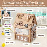 Montessori Sensorisches Beschäftigungsbrett aus Holz | Lernaktivitätsspielzeug für Kleinkinder | Innenlagerung