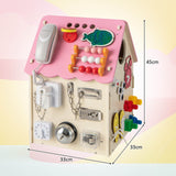 Grande tavola montessori deluxe | giocattolo per attività didattiche | ripostiglio interno | carillon | rosa