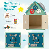 Tablero ocupado sensorial montessori de lujo lg | juguete de actividad de aprendizaje | almacenamiento interior | Caja de música 