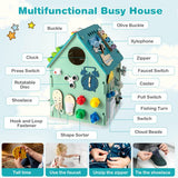 Tablero sensorial ocupado montessori de lujo | juguete de actividad de aprendizaje | almacenamiento interior | Caja de música 