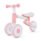 Træningscykel Med 3 Hjul Til Børn | Balancecykel | 2 Farver 3 Hjul Push Langs Træningscykel | Balancecykel | Justerbar Sædehøjde | Lyserød | 1-3 År