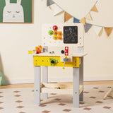 Montessori Wooden Workbench for Toddlers | Blackboard  with Hammer and Screwdriver