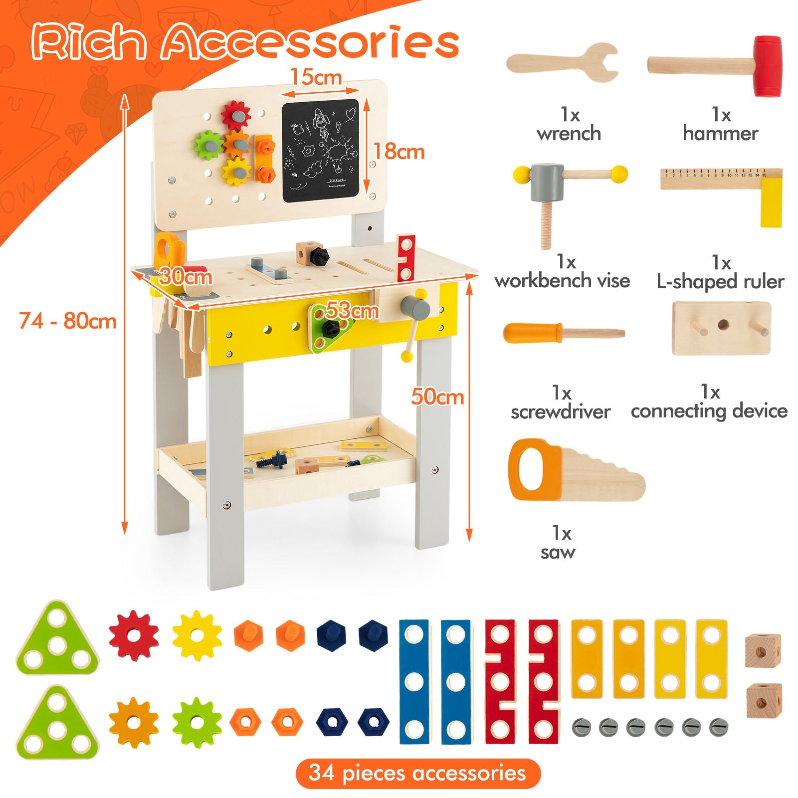 Jouet enfant en bois - Outils Visseuse DIY - Boite Construction - Blanc - Pour garçons de 3 à 6 Jouet enfant en bois - Outils Visseuse DIY - Boite Construction - Blanc - Pour garçons de 3 à 6