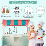 Cuisine et salle à manger Montessori recto-verso pour enfants | Ensemble de jeu de cuisine | 3 ans+ | Multi