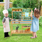 Cocina de juego de madera Montessori para niños | Exterior o Interior | Juego de agua y grifo | 3 años +