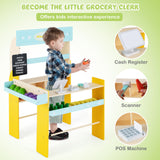 Tienda de comestibles de madera Montessori para juegos de simulación | 36 accesorios para verduras | 3 años+
