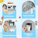 Pretend Toy Kitchen | Play Kitchen with Accessories | Grey | 3 Years+