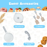 Montessori Pretend Toy Kitchen | Play Kitchen with cute Accessories | Grey | 3 Years+