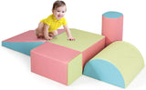 Equipo de juego suave Montessori de 5 piezas para interiores | Juego de espuma | Colores PASTEL | 6 meses+