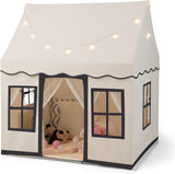 Tente Playhouse pour enfants | Fenêtres et guirlandes lumineuses | Beige ou Rose