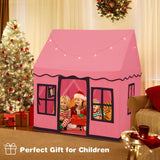 Детский игровой домик-палатка | Окна и гирлянды | Венди Хаус | Бежевый или Розовый