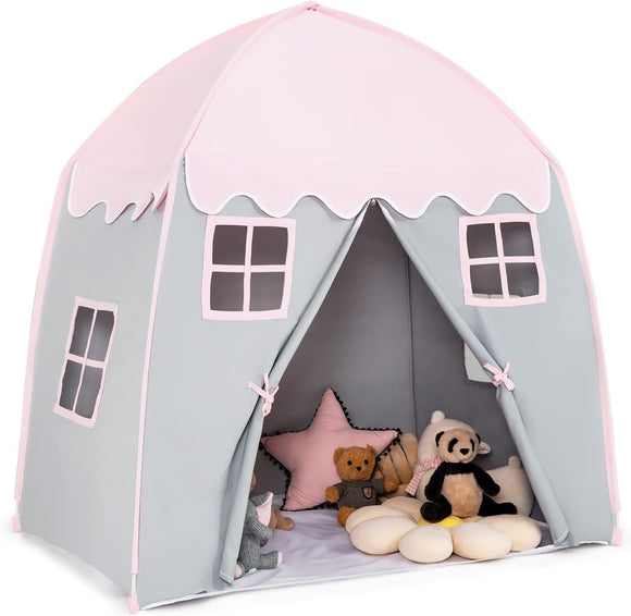 Children’s Large Playhouse Tent | Wendy House | Playhouse | Pink & Grey