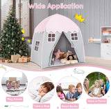 बच्चों का बड़ा प्लेहाउस तम्बू | वेंडी हाउस | खेल का घर | गुलाबी और ग्रे