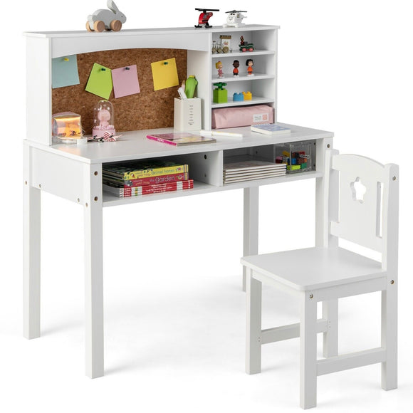 Montessori Eco-Conscious Desk | Storage & Chair | White | 3-10 Years