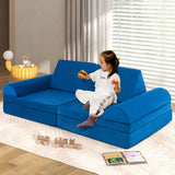 8 Piece 2-in-1 Kids Play Couch | Sofa | Modular Soft Play Set | Foam Blocks | Royal Blue