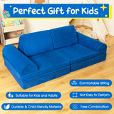 8 Piece 2-in-1 Kids Play Couch | Sofa | Modular Soft Play Set | Foam Blocks | Blue Colour