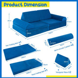 8 Piece Multi use Play Couch | Sofa | Modular Soft Play Set | Foam Blocks | Blue