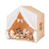 Детский игровой домик-палатка | Окна и занавес | Моющийся нескользящий коврик | Коричневый или Розовый