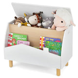 Jolie boîte à jouets Montessori 3-en-1 | Banquette | Étagère à livres | Vert pistache