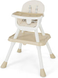 6-in-1 Grow-with-me Baby High Chair | 5-Point Harness | Booster Seat | Table & Chair Set | Grey