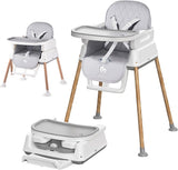 Chaise haute multifonctionnelle 3 en 1 pour nourrissons | Ajustable | Portable | Gris | 6 mois +