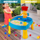 2-in-1 Indoor & Outdoor Sand & Water Table | 12pc Accessory Set | 3 years +