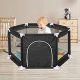 Childrens 6-Panel Hexagonal Mesh Playpen & Pall Pit | Colour Options