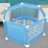 Childrens 6-Panel Hexagonal Mesh Playpen & Pall Pit | Colour Options