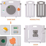 10 Panel Foldable & Modular Baby Playpen | Ball Pool | Grey and White | Optional Foam Mats