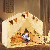 Kids Play Tent | Fabric and Screen Curtains | Indoor & Outdoor | Cream