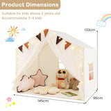 Kids Play Tent | Fabric and Screen Curtains | Indoor & Outdoor | Cream