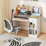 Children's White Homework Desk | Bureau | Storage Shelves & Drawer | 5-14 Years